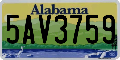 AL license plate 5AV3759
