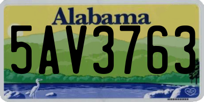 AL license plate 5AV3763