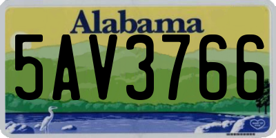 AL license plate 5AV3766