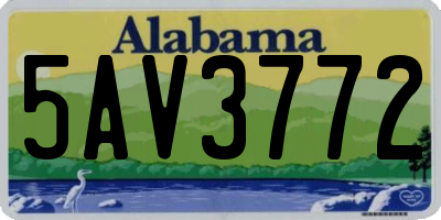 AL license plate 5AV3772