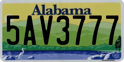 AL license plate 5AV3777