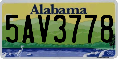 AL license plate 5AV3778