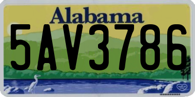 AL license plate 5AV3786