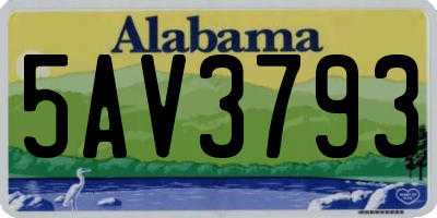 AL license plate 5AV3793