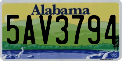 AL license plate 5AV3794
