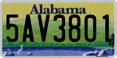 AL license plate 5AV3801