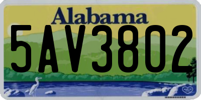AL license plate 5AV3802