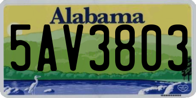 AL license plate 5AV3803
