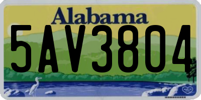AL license plate 5AV3804