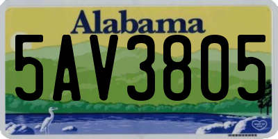 AL license plate 5AV3805