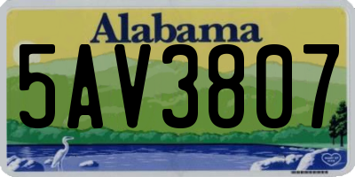AL license plate 5AV3807