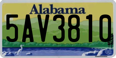 AL license plate 5AV3810