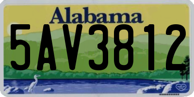 AL license plate 5AV3812