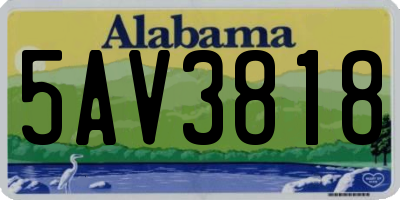 AL license plate 5AV3818
