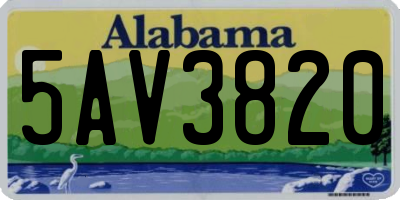 AL license plate 5AV3820