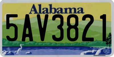 AL license plate 5AV3821