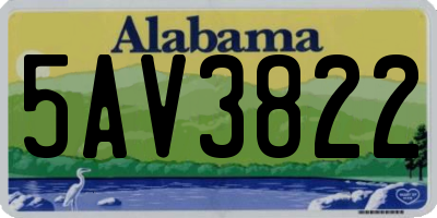 AL license plate 5AV3822