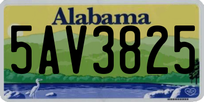 AL license plate 5AV3825