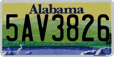 AL license plate 5AV3826