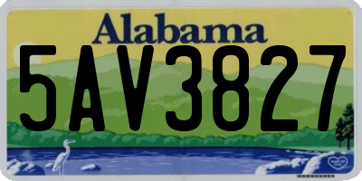 AL license plate 5AV3827