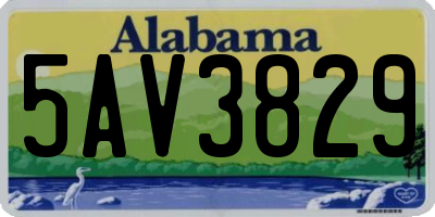 AL license plate 5AV3829