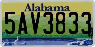 AL license plate 5AV3833