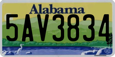 AL license plate 5AV3834