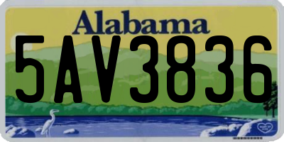 AL license plate 5AV3836