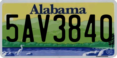AL license plate 5AV3840