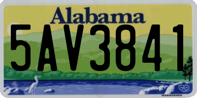 AL license plate 5AV3841