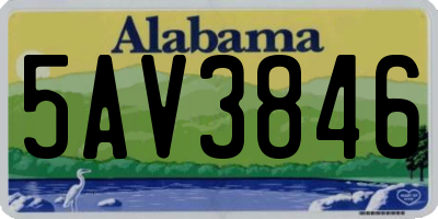 AL license plate 5AV3846