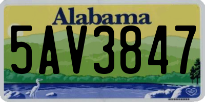 AL license plate 5AV3847