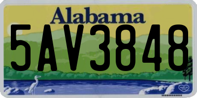 AL license plate 5AV3848