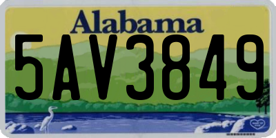 AL license plate 5AV3849