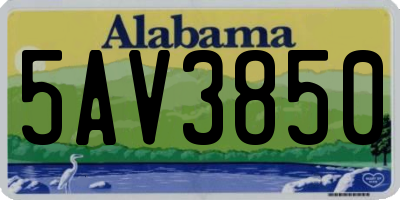 AL license plate 5AV3850