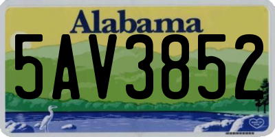 AL license plate 5AV3852