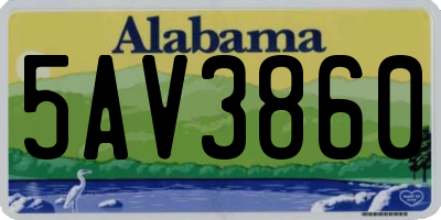 AL license plate 5AV3860