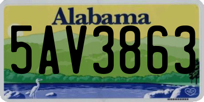 AL license plate 5AV3863