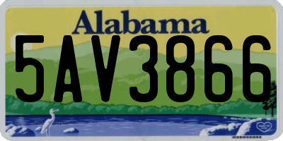 AL license plate 5AV3866
