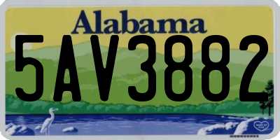 AL license plate 5AV3882