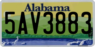 AL license plate 5AV3883