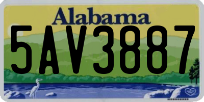 AL license plate 5AV3887