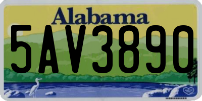 AL license plate 5AV3890