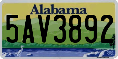 AL license plate 5AV3892