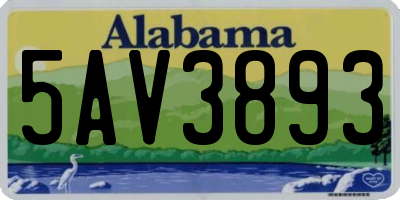 AL license plate 5AV3893