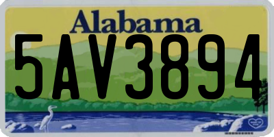 AL license plate 5AV3894