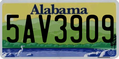 AL license plate 5AV3909