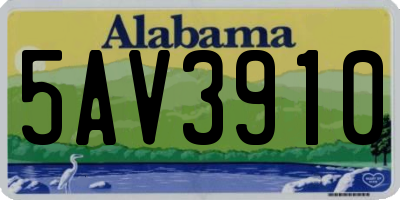 AL license plate 5AV3910