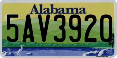 AL license plate 5AV3920