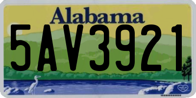 AL license plate 5AV3921